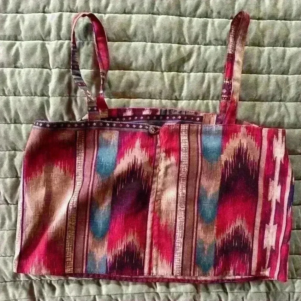 Very unique handmade western crop top and matching jacket set boho,festival